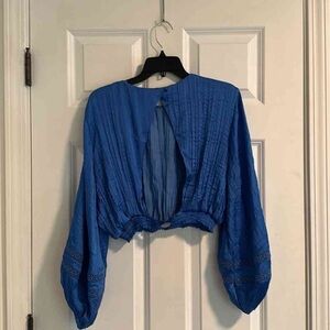 Blue Long Sleeve Blouse